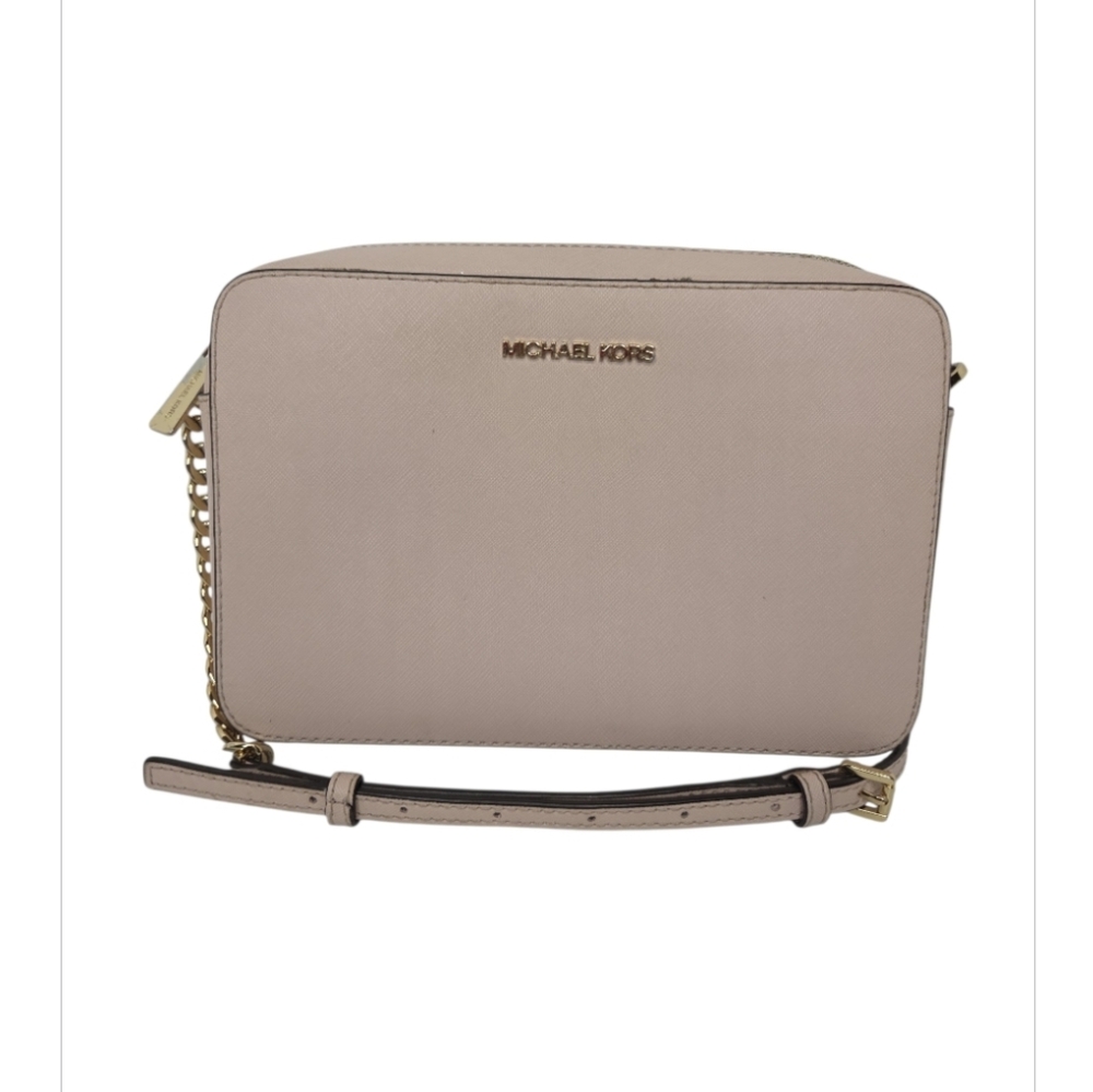 Michael Kors Jet Set Crossbody Bag Soft Blush Pink Saffiano Leather